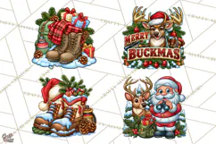 Christmas Hunting Clipart Santa Deer PNG Product Image 1