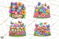 Colorful Butterfly Inspirational Clipart PNG, Floral Png Product Image 1