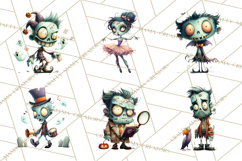 Cute Halloween Zombie Clipart PNG Product Image 3