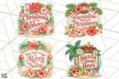 Tropical Christmas Beach Signs PNG, Christmas Quotes, Beach Product Image 1