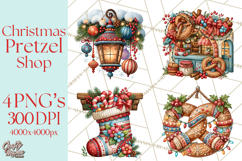 Christmas Pretzel Bakery Clipart PNG Food Elements Product Image 1