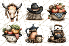 Western Cowboy Kitchen Decor Clipart, Rustic Ranch Png Product Image 4
