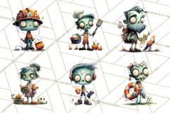 Cute Halloween Zombie Clipart PNG Product Image 4