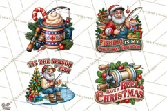 Christmas Fishing Clipart PNG Product Image 1