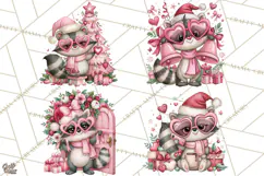 Funny Christmas Raccoon Clipart, Sassy Holiday PNG Design Product Image 1