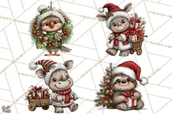 Jungle Christmas Clipart, Christmas Jungle Animals PNG Product Image 1