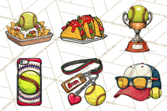 Softball Mom PNG, Softball Clipart, Softball Mama Designs Product Image 4
