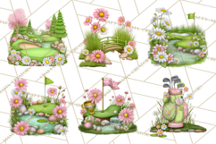 Whimsical Country Club Golf Clipart Argyle PNG Product Image 6