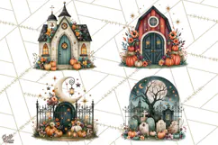 Vintage Halloween Places PNG, Halloween Magic Clipart Product Image 1