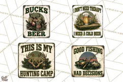Vintage Man Cave Funny Clipart, Beer Png, Hunting, Bar Sign Product Image 1