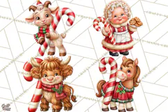 Candy Cane Lane Vintage Christmas Characters Clipart Product Image 1