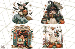 Vintage Halloween Scenes PNG, Halloween Magic Clipart Product Image 1