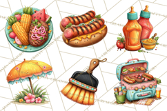 Girls Back Yard Barbecue Girly Grilling BBQ Clipart Product Image 5