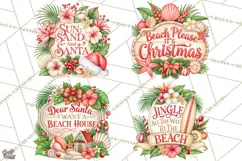 Tropical Christmas Beach Signs PNG, Christmas Quotes, Beach Product Image 1