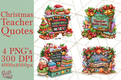 Christmas Teacher Chalkboard Quote PNG Product Image 1