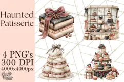 Haunted Patisserie PNG Clipart, Elegant Halloween Desserts Product Image 1