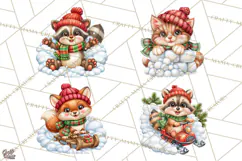 Let It Snow Christmas Winter Clipart PNG Product Image 1