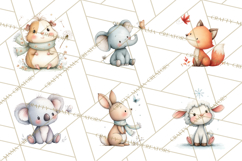 Whimsical Watercolor Woodland Animal Clipart PNG Product Image 5