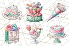 Cute Birthday Party Clipart PNG | Birthday Cake Graphics Product Image 5