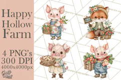 Happy Hollow Farm Animal Clipart PNG Product Image 1