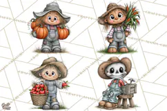 Halloween Farmhouse Monsters Clipart, Cute Halloween Farm Product Image 1