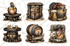 Old Saloon Western Alcohol Clipart PNG Product Image 6