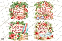 Tropical Christmas Beach Signs PNG, Christmas Quotes, Beach Product Image 1