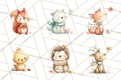 Whimsical Watercolor Woodland Animal Clipart PNG Product Image 6