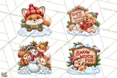 Let It Snow Christmas Winter Clipart PNG Product Image 1