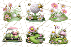 Whimsical Country Club Golf Clipart Argyle PNG Product Image 7