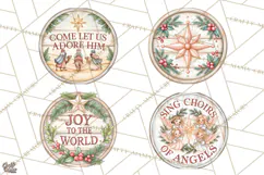 Religious Christmas Nativity Round Sign Clipart PNG Product Image 1