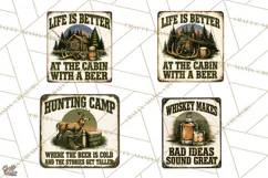 Vintage Man Cave Funny Clipart, Beer Png, Hunting, Bar Sign Product Image 1
