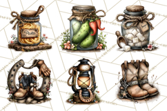 Western Cowboy Kitchen Decor Clipart, Rustic Ranch Png Product Image 5