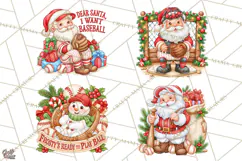 Christmas Baseball Clipart PNG Product Image 1