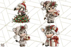 Jungle Christmas Clipart, Christmas Jungle Animals PNG Product Image 1