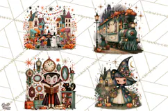 Vintage Halloween Scenes PNG, Halloween Magic Clipart Product Image 1