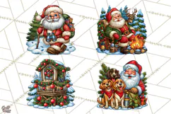 Christmas Hunting Clipart Santa Deer PNG Product Image 1