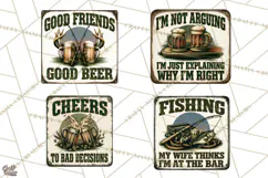 Vintage Man Cave Funny Clipart, Beer Png, Hunting, Bar Sign Product Image 1