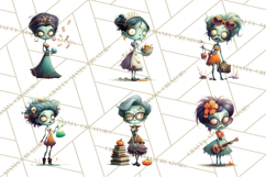 Cute Halloween Zombie Clipart PNG Product Image 7