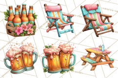 Girls Back Yard Barbecue Girly Grilling BBQ Clipart Product Image 7