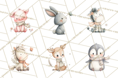 Whimsical Watercolor Woodland Animal Clipart PNG Product Image 7