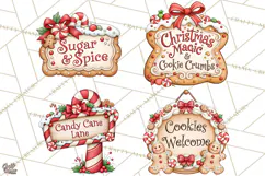 Gingerbread Christmas Signs PNG, Cute Christmas Sayings Product Image 1