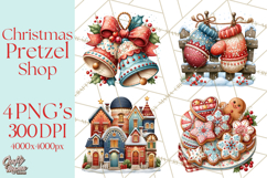 Christmas Pretzel Bakery Clipart PNG Food Elements Product Image 1