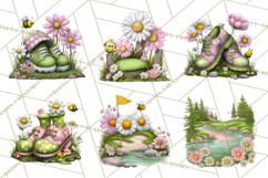 Whimsical Country Club Golf Clipart Argyle PNG Product Image 8