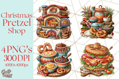 Christmas Pretzel Bakery Clipart PNG Food Elements Product Image 1
