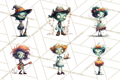 Cute Halloween Zombie Clipart PNG Product Image 8