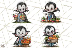 Halloween Farmhouse Monsters Clipart, Cute Halloween Farm Product Image 1