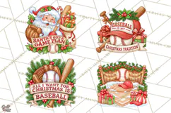 Christmas Baseball Clipart PNG Product Image 1