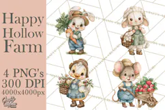 Happy Hollow Farm Animal Clipart PNG Product Image 1