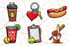 Softball Mom PNG, Softball Clipart, Softball Mama Designs Product Image 8